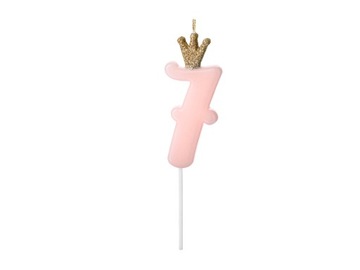 Свічка на день народження 7 яскраво-рожевий 9,5 см