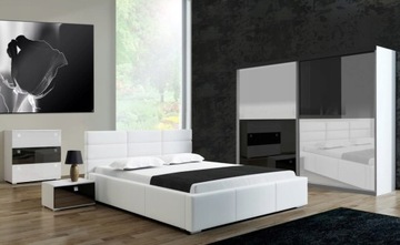 Мебель для спальни глянцевая кровать + матрас 180X200