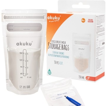 Пакеты для замораживания грудного молока Food X30 Akuku