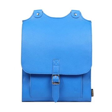 Рюкзак кожаный школьный городской повседневный синий А4 винтаж ретро