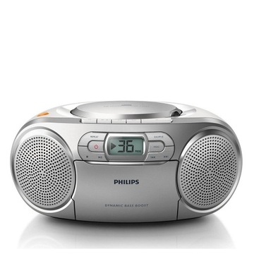 Головний пристрій Boombox CD Philips AZ127-сріблястий, CD FM-радіо