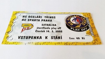 хоккейный билет ОЦЕЛАРИ Тринец (Чехия) 2002