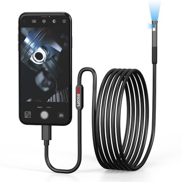 Подвійний 2mpx WiFi USB-C Android IOS ендоскоп 3M IP67 інспекційна камера для труб