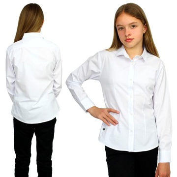 Элегантная рубашка с воротником Белая школа 140