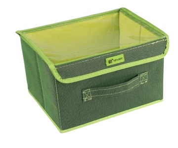 Коробка органайзер складной запираемый для шкафа зеленый