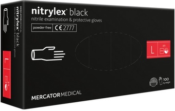 Нитриловые перчатки без пыли черные L x100