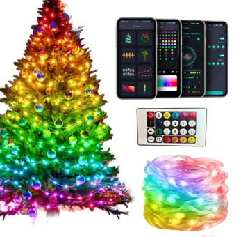 Рождественские огни 200 Led RGB многоцветные рождественские огни 20 м SMART WiFi + пульт дистанционного управления