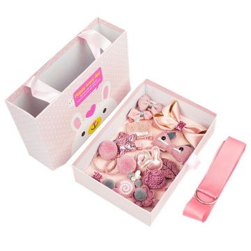 Набор для девочки Розовый запонки резинки подарок