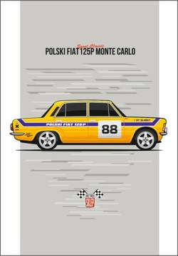 Плакат SPORT CLASSIC Fiat 125p формат A3