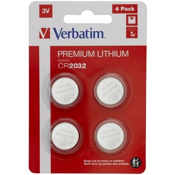 Аккумулятор CR2032 3V VERBATIM Lithium 4pack