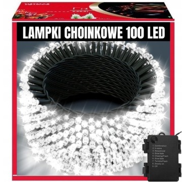 Рождественские огни 100LED 10.5 m наружные внутренние белые холодные рождественские огни