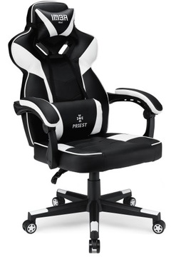 Офисное игровое кресло вращающееся игровое кресло черный белый
