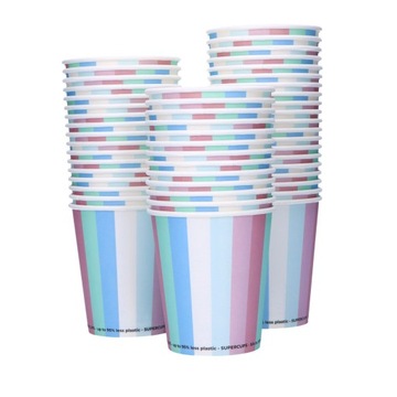 Бумажные стаканчики для горячего напитка кофе красочная пастель 200мл кс50