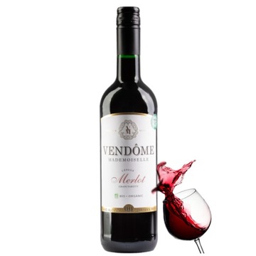 Vendome MERLOT Bio-безалкогольний винний напій, червоний, сухий