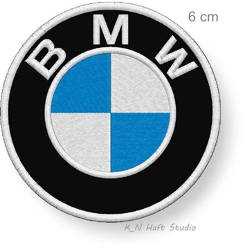 Термо патч наклейки-BMW диам.60 мм - вышивка логотип