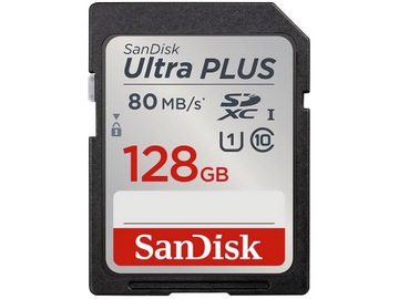Карта памяти SanDisk Ultra PLUS 128GB U1 C10 SDXC