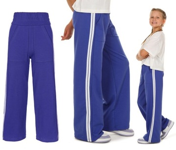 Широкие спортивные штаны WIDE LEG Lampas roz.158 синий продукт RU