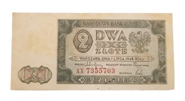 Старая польская банкнота 2 зл 1948