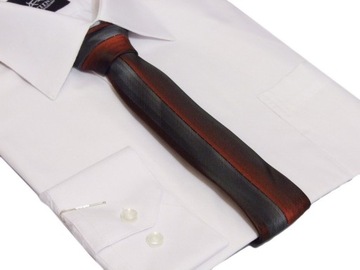 Вузька краватка графітово-червоний елегантний