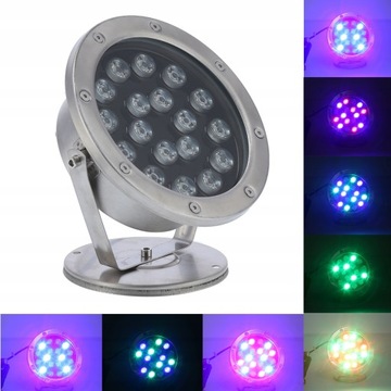 ПОДВОДНАЯ ЛАМПА RGB LED БАССЕЙН IP68 18W AC12V