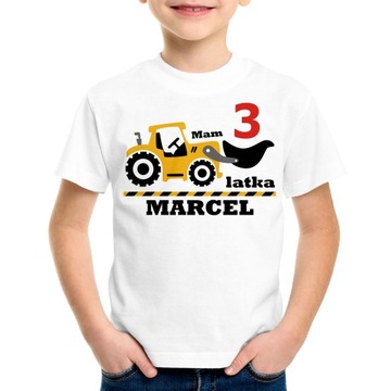 Мне три года, трактор футболка на день рождения-3-4
