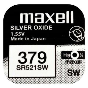 MAXELL SR521SW 379 1.55 V серебряная батарея
