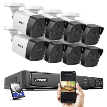 ANNKE 5MP PoE система камеры безопасности с 1 ТБ