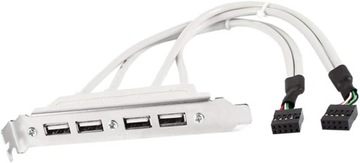 Адаптер USB 2.0 Type-A для материнської плати, 9-контактний роз'єм, 4 жіночих порту