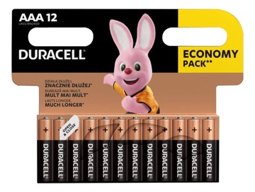 Лужні батареї Duracell AAA LR03 LR3 12 шт