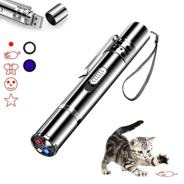 Лазерна указка для кішок USB 3в1 УФ-ліхтарик іграшки для кішок