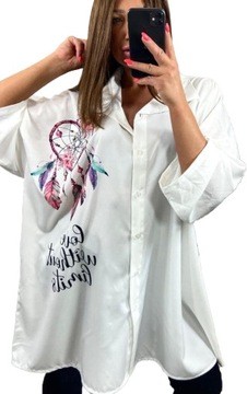 Женская рубашка элегантный белый большой размер вискоза OVERSIZE размер 52
