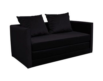 Диван-ліжко 128x67, чорний велюровий диван