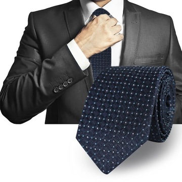 Элегантный мужской галстук классический темно-синий