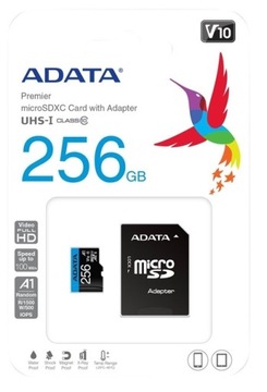 ADATA micro SDXC 256GB Premier C10 UHS-я 100MBs