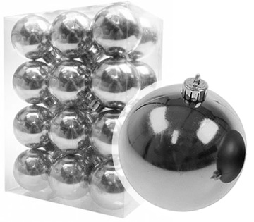 Рождественские шары пластиковые рождественские украшения 4 см 24шт серебро