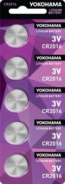 Литиевые батареи YOKOHAMA JAPAN CR 2016 3V x 5 шт