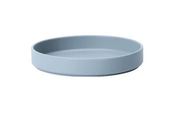 Силиконовая круглая тарелка для детей серый BLW 6m + Chichi