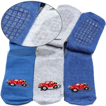 Противоскользящие носки для мальчиков из АБС-пластика с силиконом, 3 упаковки, 23-26