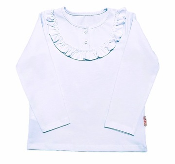 Елегантна блузка на гудзиках для дівчинки AIPI-чистий білий, 116