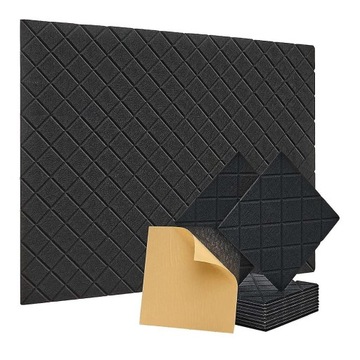 12 шт. звукоизоляционные панели 12x12x0, 4 дюйма, самоклеящиеся, черные