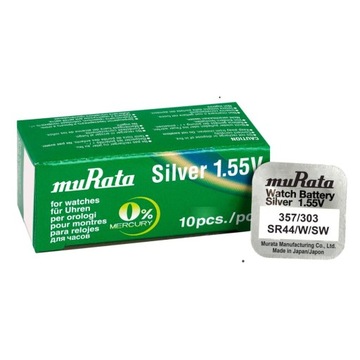Срібна батарея Murata 357 303 SR44W SR44-1шт