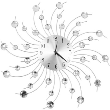 Настенные часы стразы серебро солнце большой стильный Кристалл Стены 50 см