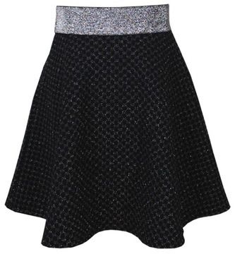 MK GOLIŃSCY юбка для девочек черно-серебряная трапециевидная R. 104