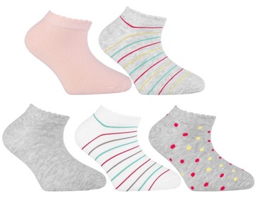 Дитячі шкарпетки з низьким вирізом, кольорові смугасті шкарпетки MORAJ, 5 шт., 31-34