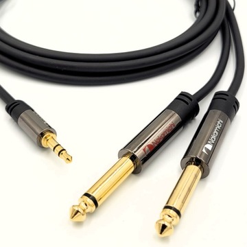 Кабель Nakamichi Stereo MINI JACK 3,5 мм - 2X JACK 6,3 мм моно 1,5 м