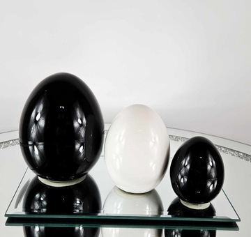 Великодній набір гламурний лоток для яєць керамічний білий чорний