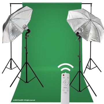 Комплект лампы 2XLED 50W пульт дистанционного управления зонтик 84 см штатив