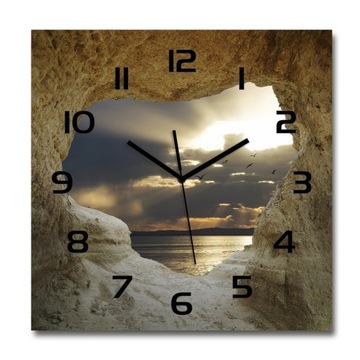 Висячие стеклянные часы Приморская пещера 60x60 см