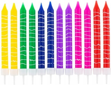 Свічки на день народження для торта кольорові олівці x12