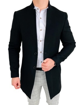 Пальто мужское черное с шерстью 9300-56